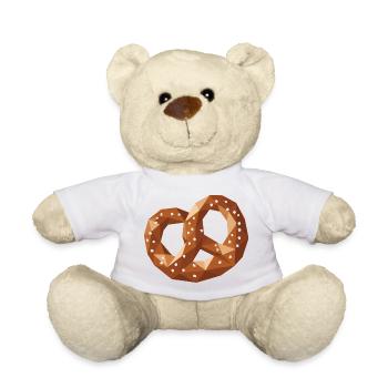 Geometrische Bretzel – Brezel Snack Motiv   - Teddy - Weiß - Vorne
