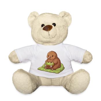 Kiwi Bird Gamer Kawaii  - Teddy Bear - white - Front