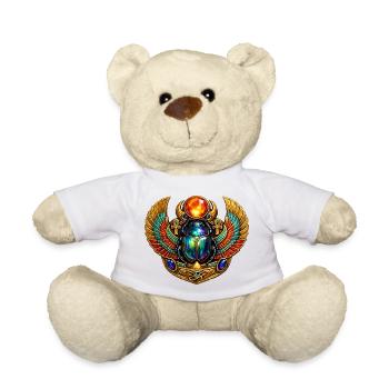 Motiv des Goldenen Anubis-Skarabäus - Teddy - Weiß - Vorne