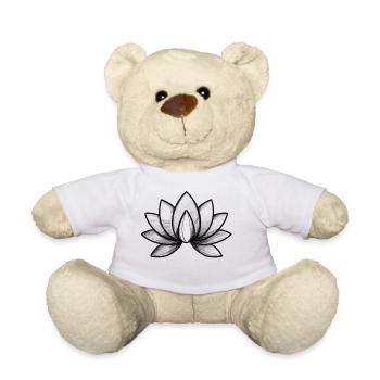 Lotus Flower Yoga Meditation Flower - Illustration - Teddy Bear - white - Front