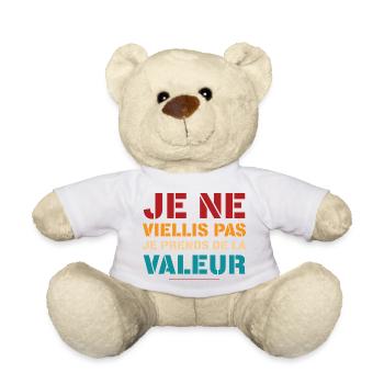 Je Ne Viellis Pas Je Prends De La Valeur T-Shir... - Nounours - blanc - Devant
