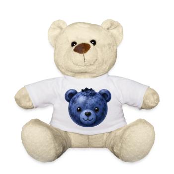Blueberry with Bear Face Sweet Fruit Motif - Teddy Bear - white - Front
