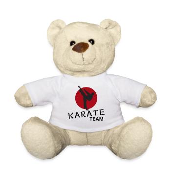 Silhouette Kick Against Red Circle - Teddy Bear - white - Front