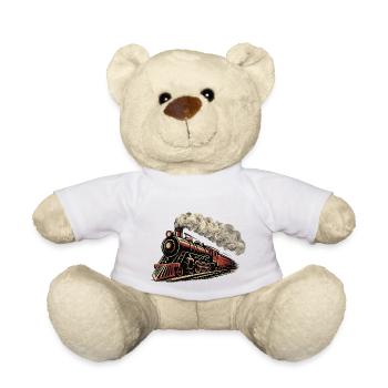 Vintage-Dampflokomotive mit schnellem Retro-Zug - Teddy - Weiß - Vorne