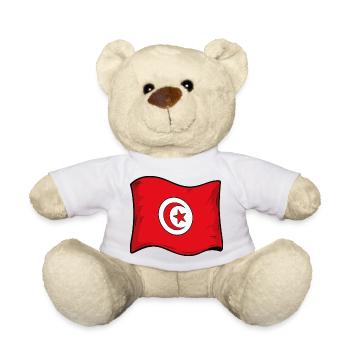 Dessin animé du cercle d’étoiles du drapeau tunisien - Nounours - blanc - Devant
