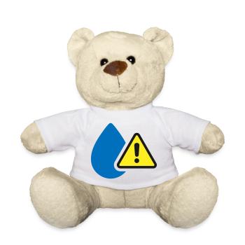 Water Leak Warning Solid Icon Moisture Symbol - Teddy Bear - white - Front