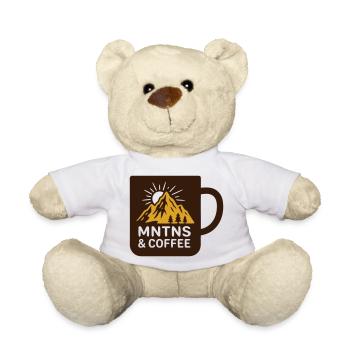 Badge de tasse de café Mountains - Nounours - blanc - Devant