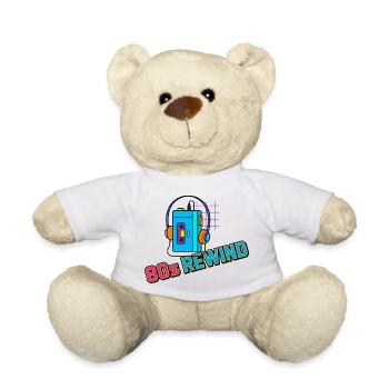80er-Jahre-Rewind-Kassetten-Kopfhörer - Teddy - Weiß - Vorne