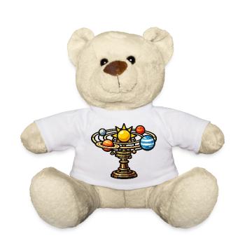 Solar orbital on bronze stem - Teddy Bear - white - Front