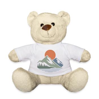 Minimalist Mountain Landscape – Modern Design - Teddy Bear - white - Front