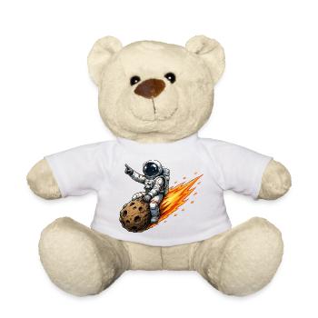Un astronaute frappe une fusée météorite - Nounours - blanc - Devant