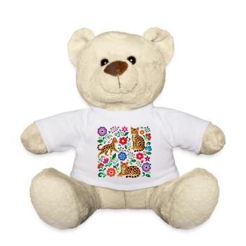 Folk Art Bengal Pattern - Teddy Bear - white - Front