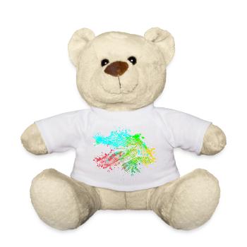 Splash Art Wildes Krokodil - Teddy - Weiß - Vorne