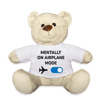 Mentally On Airplane Mode Funny Travel Introvert - Teddy Bear - white - Front