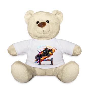 Sauter au néon – Sports équestres et saut d’obstacles - Nounours - blanc - Devant