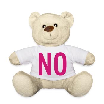 NON – Déclaration de typographie rose - Nounours - blanc - Devant