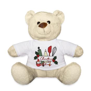 Weihnachtsbäckerei Motiv - Teddy - Weiß - Vorne