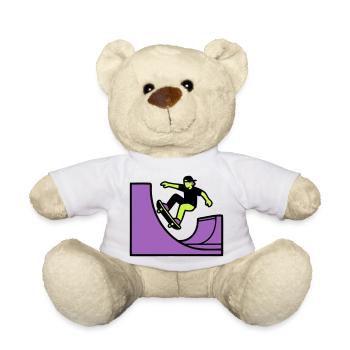 Skateboard Halfpipe Grafik - Teddy - Weiß - Vorne