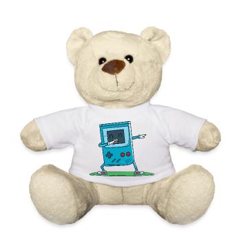Blauer Gamecontroller - Teddy - Weiß - Vorne