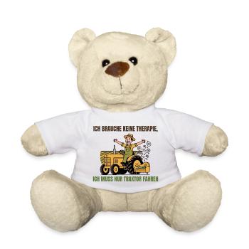 Keine Therapie, nur Traktor fahren Spruch - Teddy - Weiß - Vorne