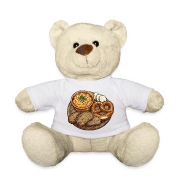 Rustikale Brotzeitplatte mit Obatzda - Teddy - Weiß - Vorne