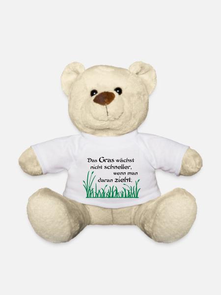 The grass does not grow faster - Teddy Bear - white