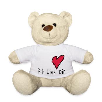 Liebeserklärung 'Ich lieb Dir' - Teddy - Weiß - Vorne