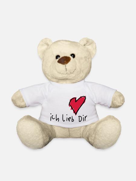 Liebeserklärung 'Ich lieb Dir' - Teddy - Weiß