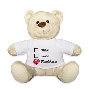 Milch Zucker Hundehaare Kaffee Becher Tasse - Teddy - Weiß - Vorne