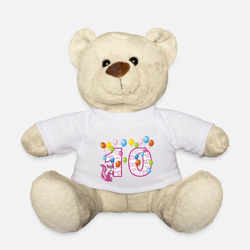 10. Geburtstag 10 Jahre Eichhörnchen - Teddy - Weiß