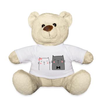 Cats Couple Couple Couple Wedding Couple Wedding - Teddy Bear - white - Front