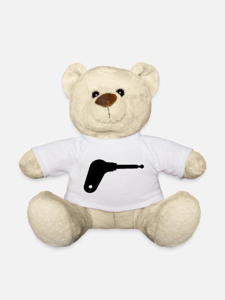Oldtimer tractor ignition key - Teddy Bear - white