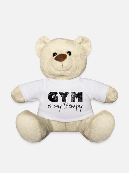 Bodybuilder Gym Fitness Workout Gym is my therapy - Teddy - Weiß