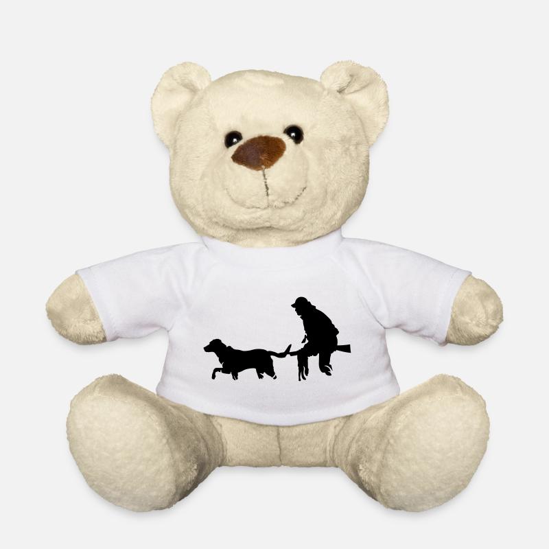 Jäger mit Hund - Teddy - Weiß