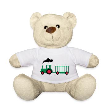 tractor - Teddy Bear - white - Front