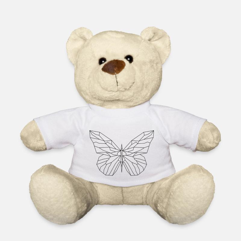 Geometric Butterfly Sticker - Teddy Bear - white