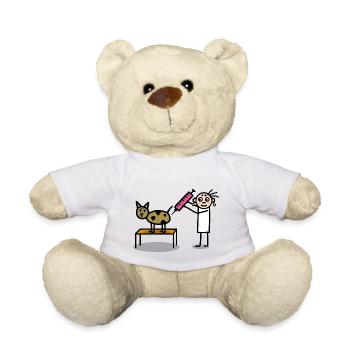 Tierärztin mit Hund - Teddy - Weiß - Vorne