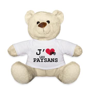 J'aime les Paysans - Nounours - blanc - Devant