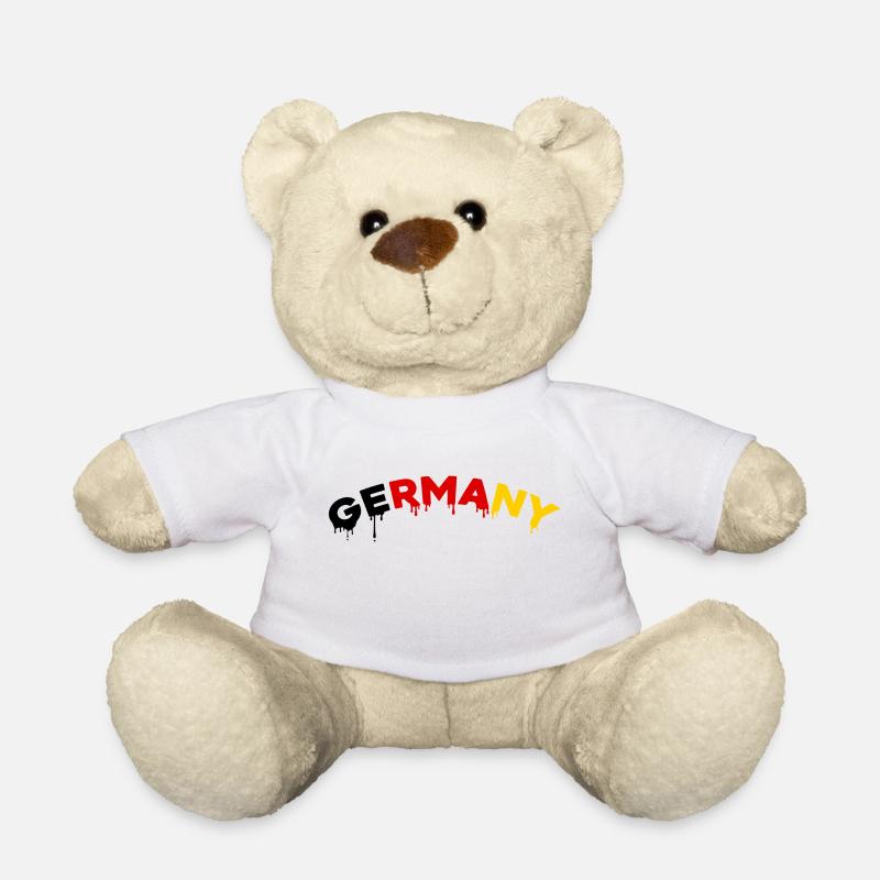 Germany I Deutschland Design Schwarz Rot Gold - Teddy - Weiß