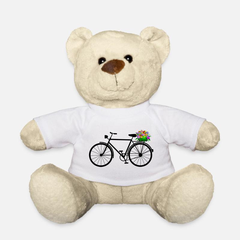 fahrrad blumen rad - Teddy - Weiß