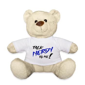 Nerd Graffiti Blau - Teddy - Weiß - Vorne