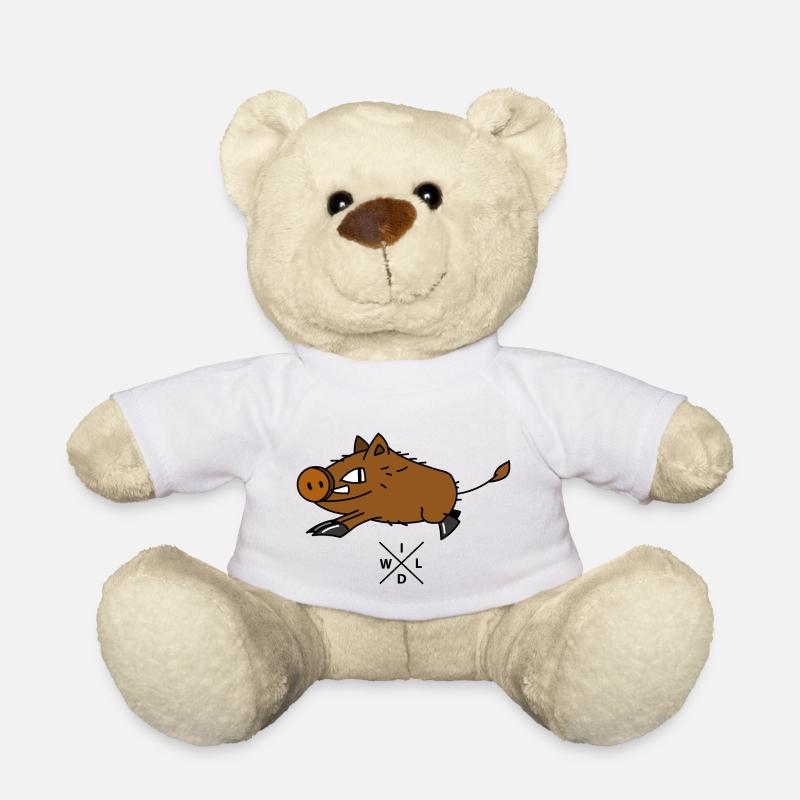 Lustiges Wildschwein - Teddy - Weiß