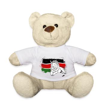 Lion - Kenya Flag - Löwe - Teddy - Weiß - Vorne