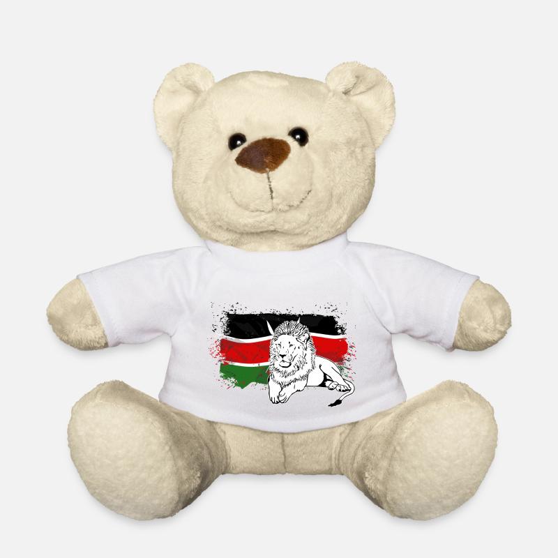 Lion - Kenya Flag - Löwe - Teddy - Weiß