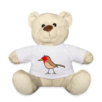 lustiges Rotkehlchen - Teddy - Weiß - Vorne