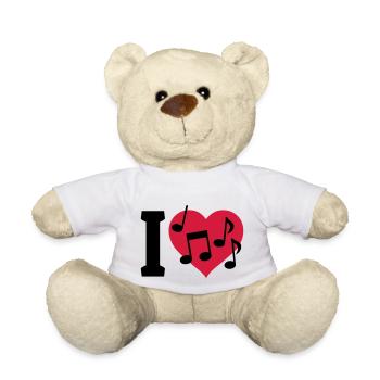 I love Music - J'aime la musique - Nounours - blanc - Devant