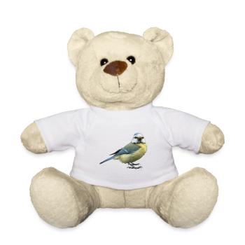 Bird Blue - Teddy Bear - white - Front
