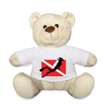 DRAPEAU FEMME SCUBA DIVER - Nounours - blanc - Devant