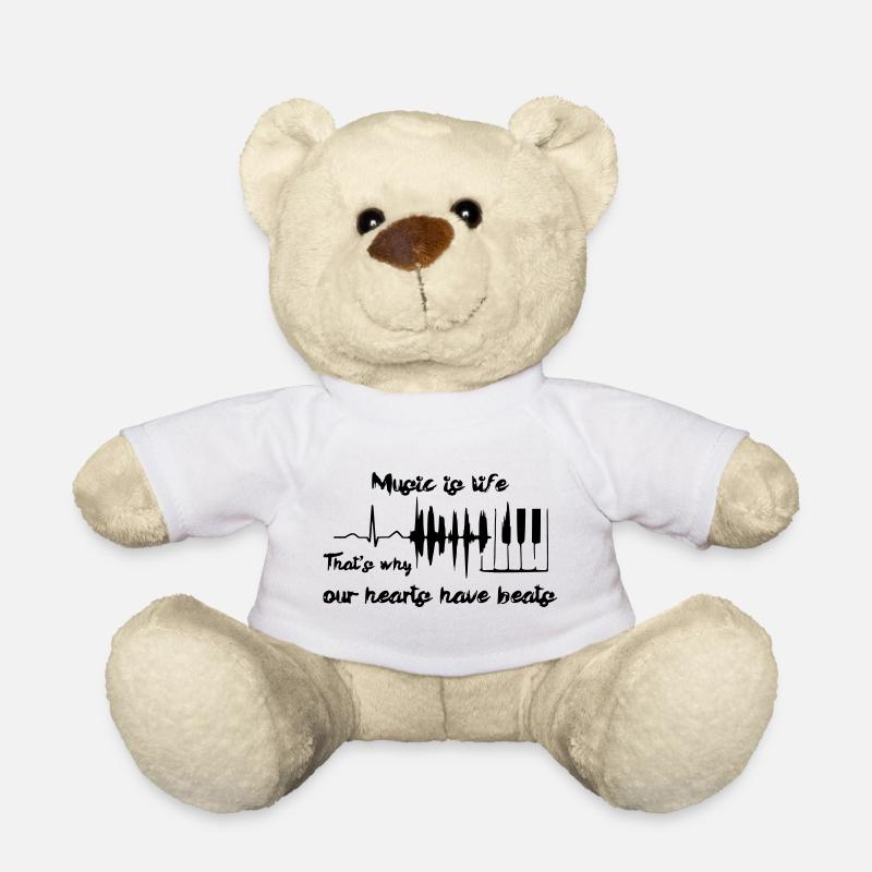 Musik ist Leben, Klavier, Pianist, Keyboard # - Teddy - Weiß
