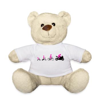 Evolution Frau Auf Motorrad Supersportler Design - Teddy - Weiß - Vorne